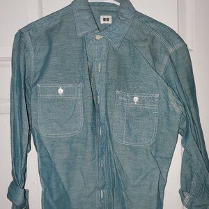 Uniqlo Teal Button-up Shirt